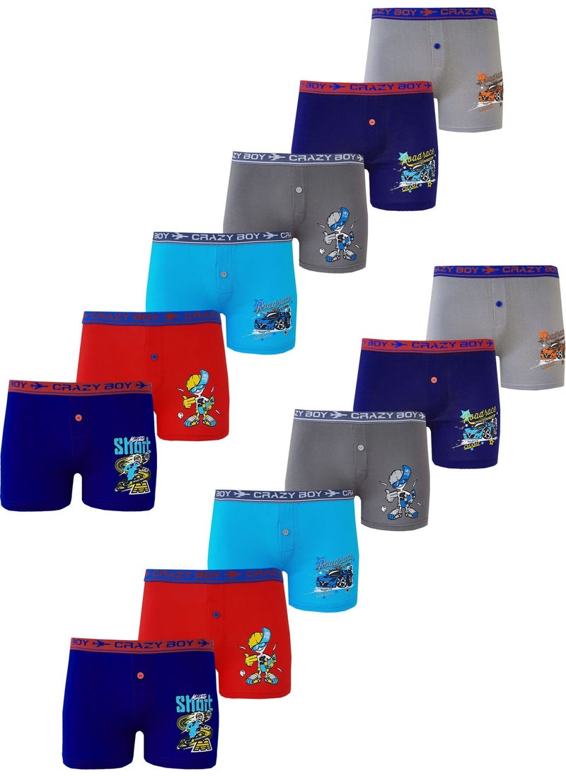 Competing All 12LI Boy's Colorful Printed Boxer Panties Children's Boxers