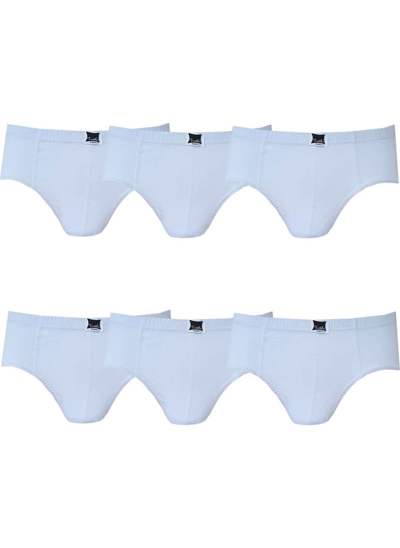 Rivaling All 6-Piece Boy's Slip Panties Cotton Comfortable White Classic Model