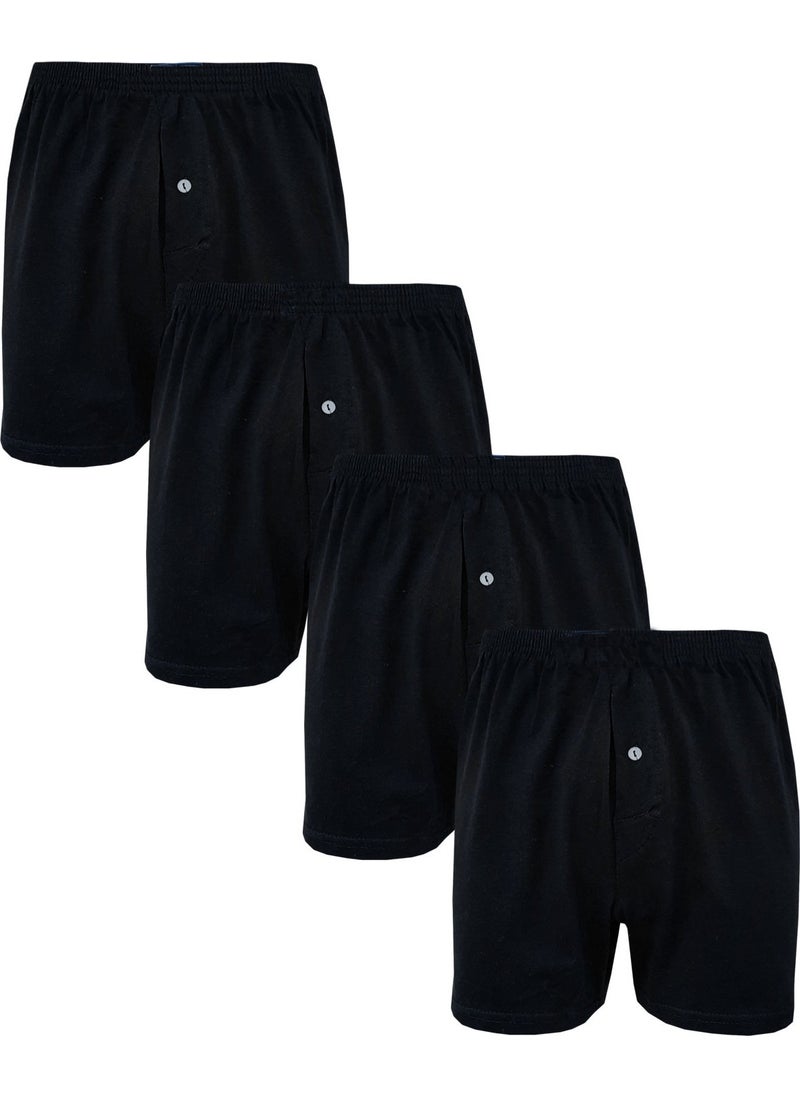 Rival to All 4-Piece Men's Buttoned Boxers Economical 100% Cotton Long Johns