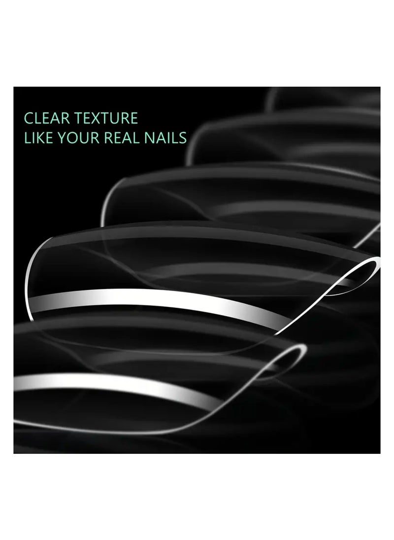 Soft Gel False Toenail Extension Kit Clear Double Matte Fake Longtoes Claw for Salon DIY Acrylic Pedicure 550PCS Soft Gel C Curved Clear Gel Tips for Toe Nail Extensions 12 Sizes for Women and Nail Salons