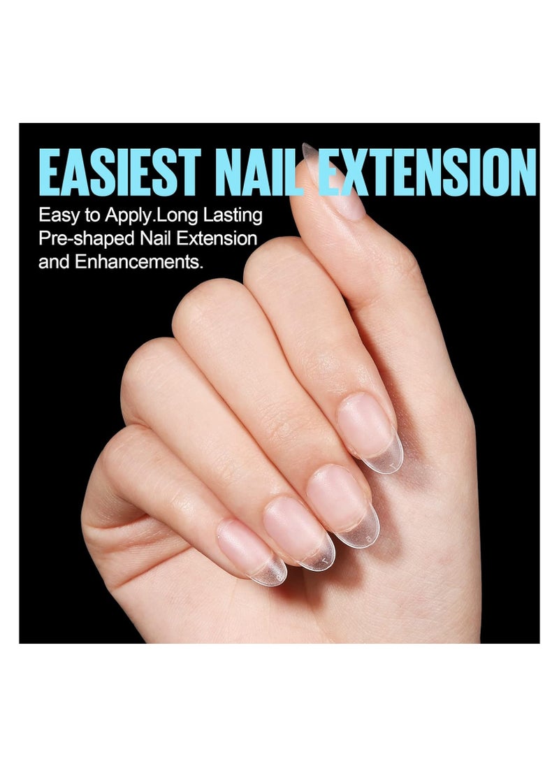 Matte Soft Gel No File Needed Full Cover False Nails Clear Acrylic and Strong Tips for Press-On Extension 12 Sizes Soft Gel Tips Short Round C-Curved Clear Nail Tips 550 Pieces