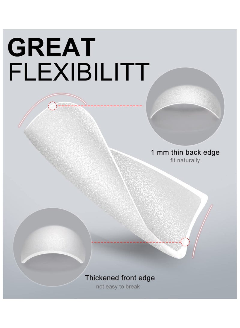 Matte Soft Gel No File Needed Full Cover False Nails Clear Acrylic and Strong Tips for Press-On Extension 12 Sizes Short Round Square C-Curved Clear Nail Tips