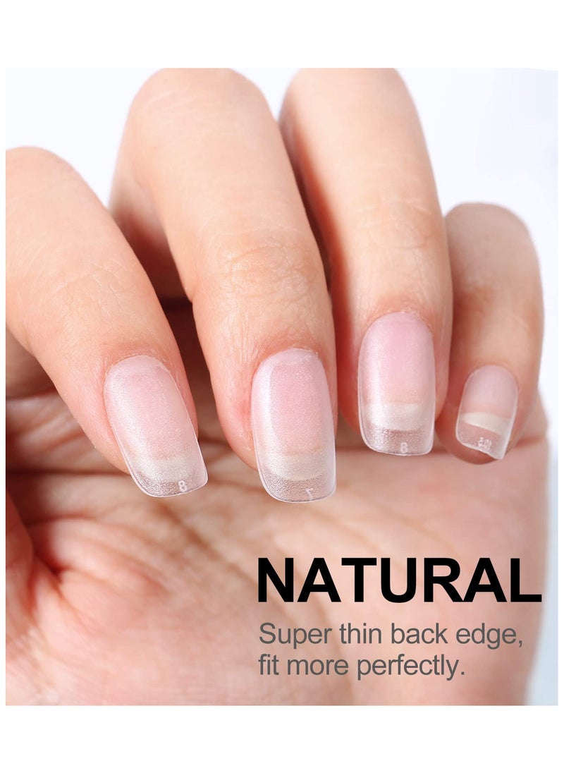 Matte Soft Gel Tips No File Needed Full Cover False Nails Clear Acrylic and Strong Tips for Press-On Extension 12 Sizes 550 Pieces Soft Gel Tips Medium Round Square C-Curved Clear Nail Tips