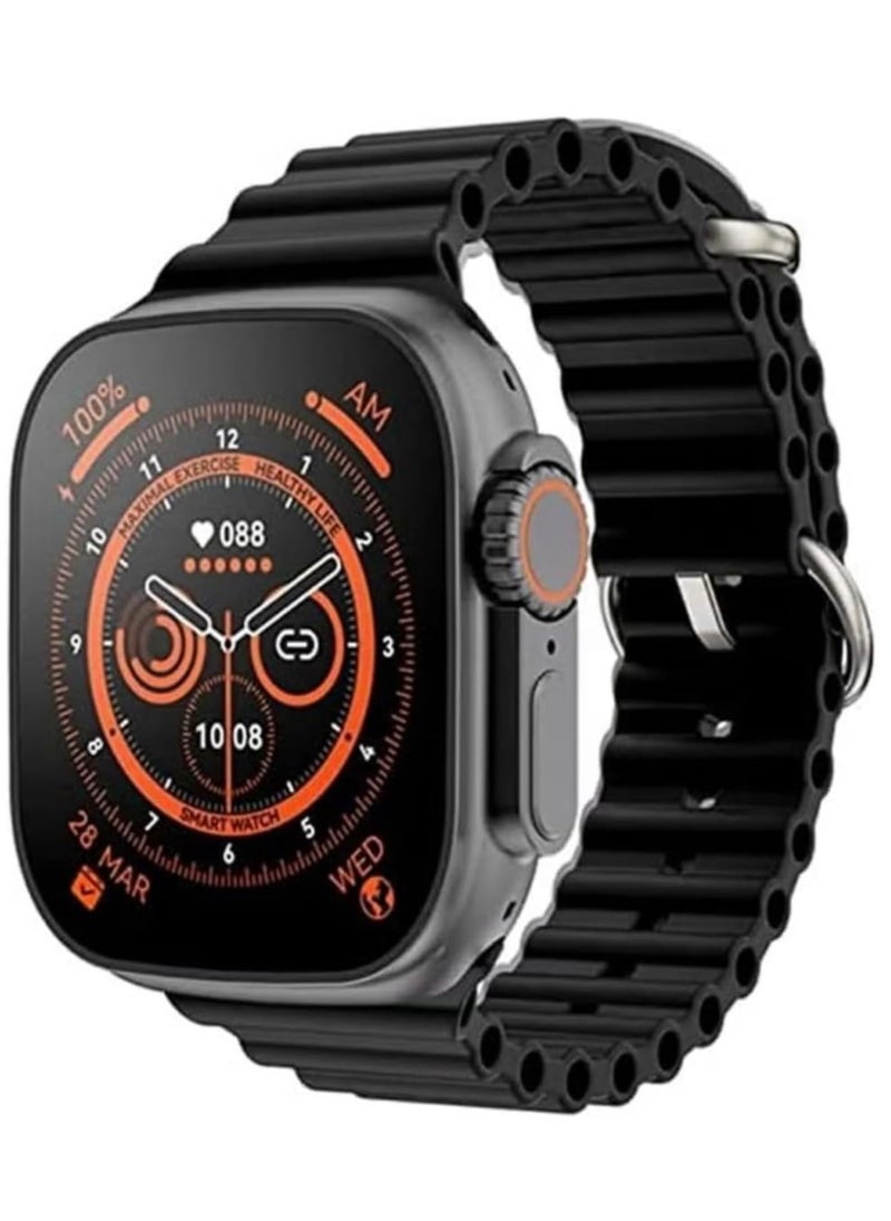 HK 11 Ultra 49mm Smart Watch with Full Touch AMOLED Display, 2 Straps & Wireless Charger - Compatible with Android & iOS