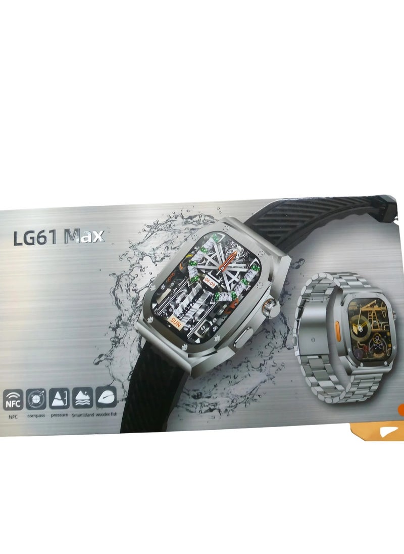 Smart Watch LG61 Max with Stainless Steel and One Silicone Strap, New Arrival