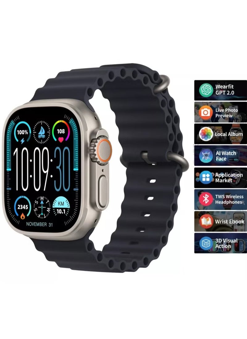 9 Ultra 2 MAX AMOLED Smartwatch - Wireless Charging for Men and Women