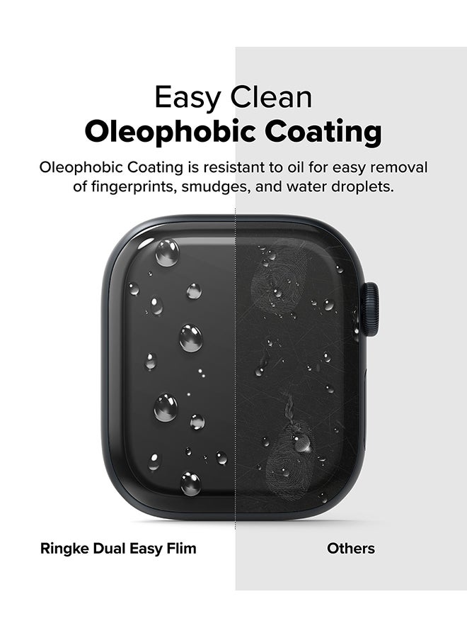 Dual Easy Film Self Healing Repair Coating For Apple Watch 10 Series Screen Protector (42mm) Premium Full Cover Film- 3 Pack Multicolour