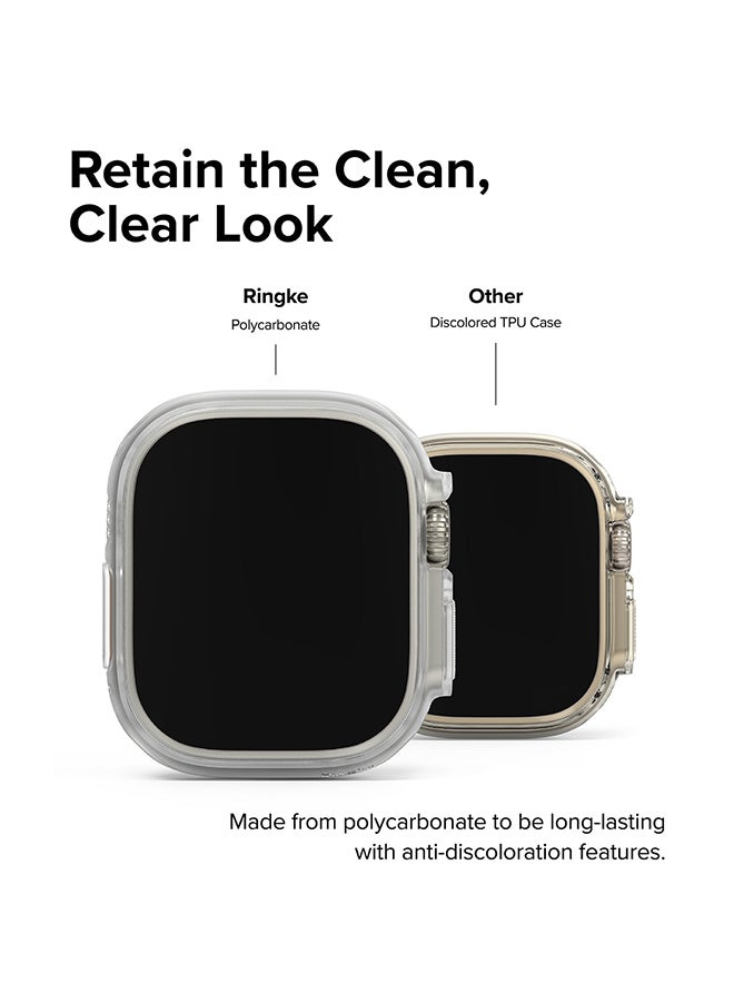 Slim Case For Apple Watch Ultra 2/1 49mm, Bezel Frame Only Hard Polycarbonate Thin Cover - Clear + Alpine Clear Multicolour