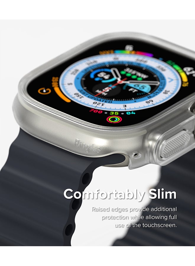 Slim Case For Apple Watch Ultra 2/1 49mm, Bezel Frame Only Hard Polycarbonate Thin Cover - Clear + Alpine Clear Multicolour