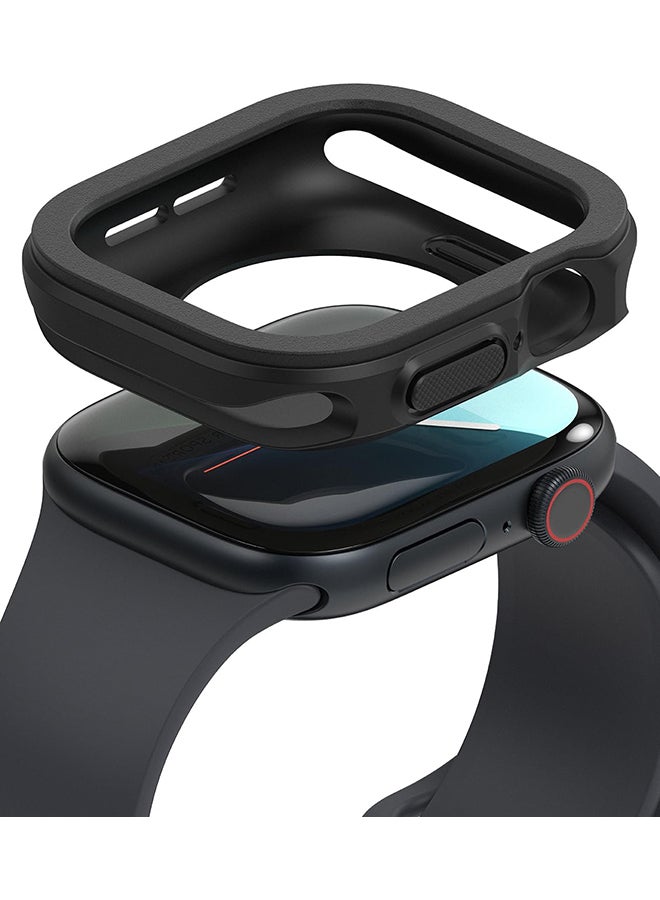 Air Sports For Apple Watch 10 42mm Case Thin Soft Flexible Rugged TPU Raised Bezel Frame Shockproof Protective Button Cover - Black