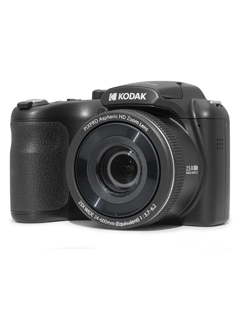 KODAK PIXPRO AZ255-BK 16MP Digital Camera 25X Optical Zoom 24mm Wide Angle Lens Optical Image Stabilization 1080P Full HD Video 3