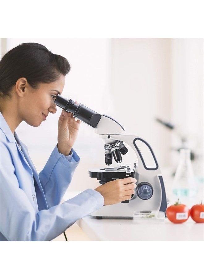 Swift SW380B 40X-2500X Magnification, Siedentopf Head, Research-Grade Binocular Compound Lab Microscope with Wide-Field 10X and 25X Eyepieces, Mechanical Stage, Ultra-Precise Focusing