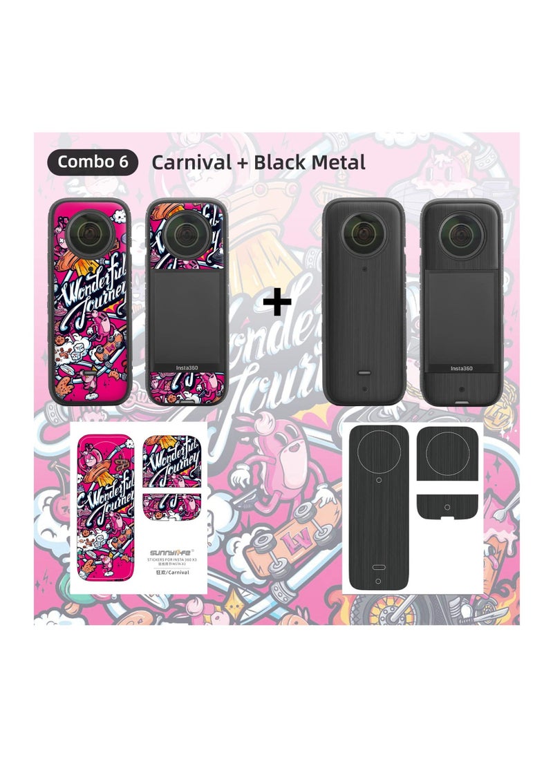 Skin Decal for Insta360 One x3 Waterproof Action Camera for Insta 360 Sticker Wrap Protection Combo Accessories
