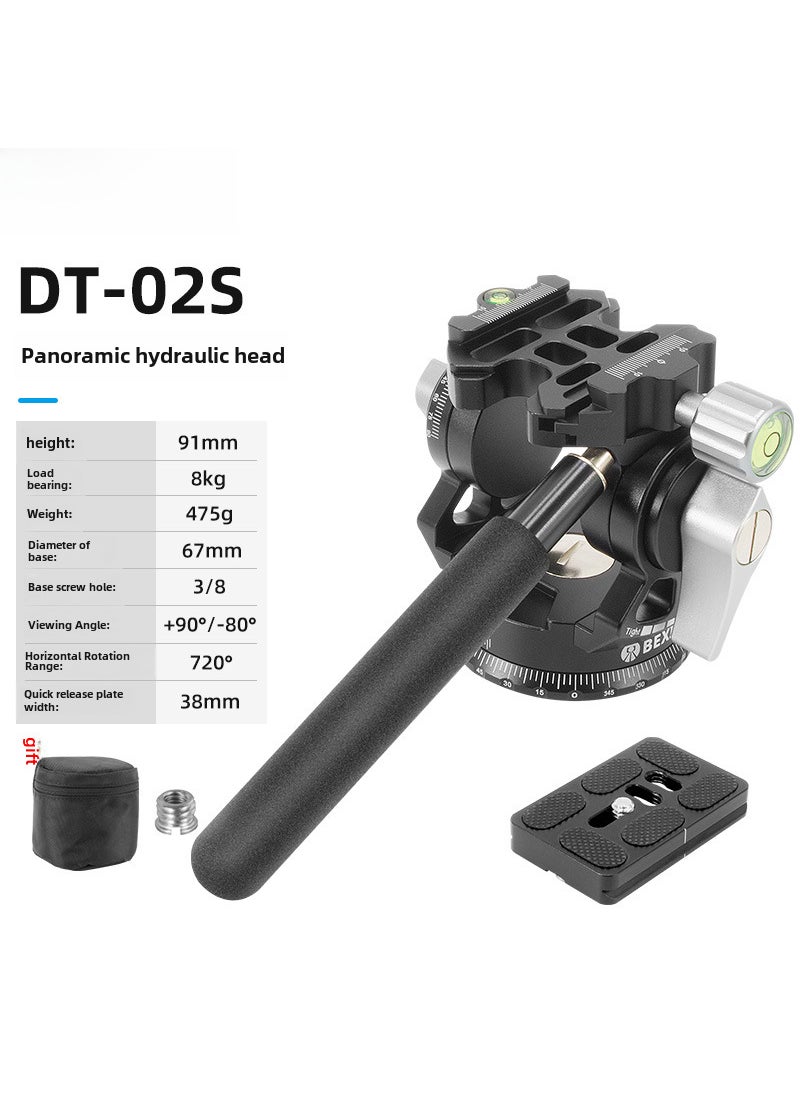 Spot handle hydraulic gimbal portable dual panoramic holder camera monopod two-dimensional gimbal stable photography bird watching DT-02S/S