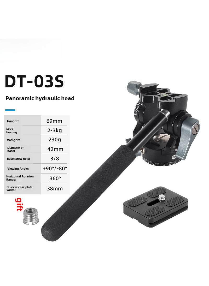 Spot handle hydraulic gimbal portable dual panoramic holder camera monopod two-dimensional gimbal stable photography bird watching DT-03S/S