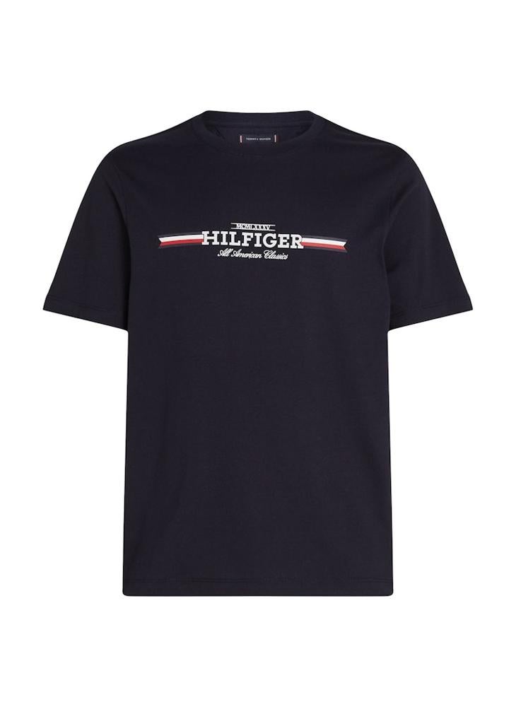 Chest Stripe Logo Crew Neck T-Shirt