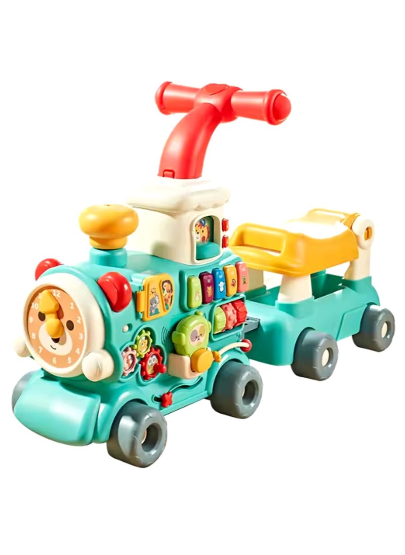 Baby Walker Trolley 5 in 1 Multifunctional Ride-On Train Baby Walker With Wheels And Seat