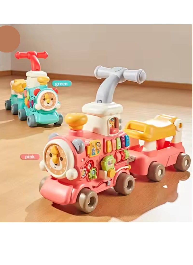 Baby Walker Trolley 5 in 1 Multifunctional Ride-On Train Baby Walker With Wheels And Seat