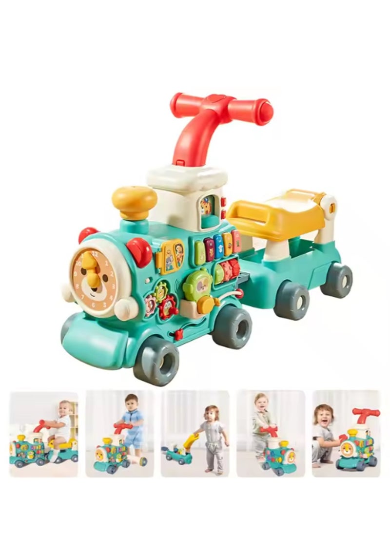 Baby Walker Trolley 5 in 1 Multifunctional Ride-On Train Baby Walker With Wheels And Seat