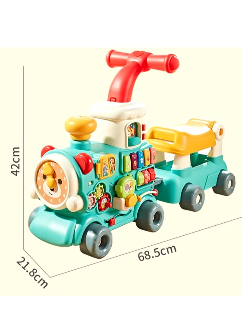 Baby Walker Trolley 5 in 1 Multifunctional Ride-On Train Baby Walker With Wheels And Seat