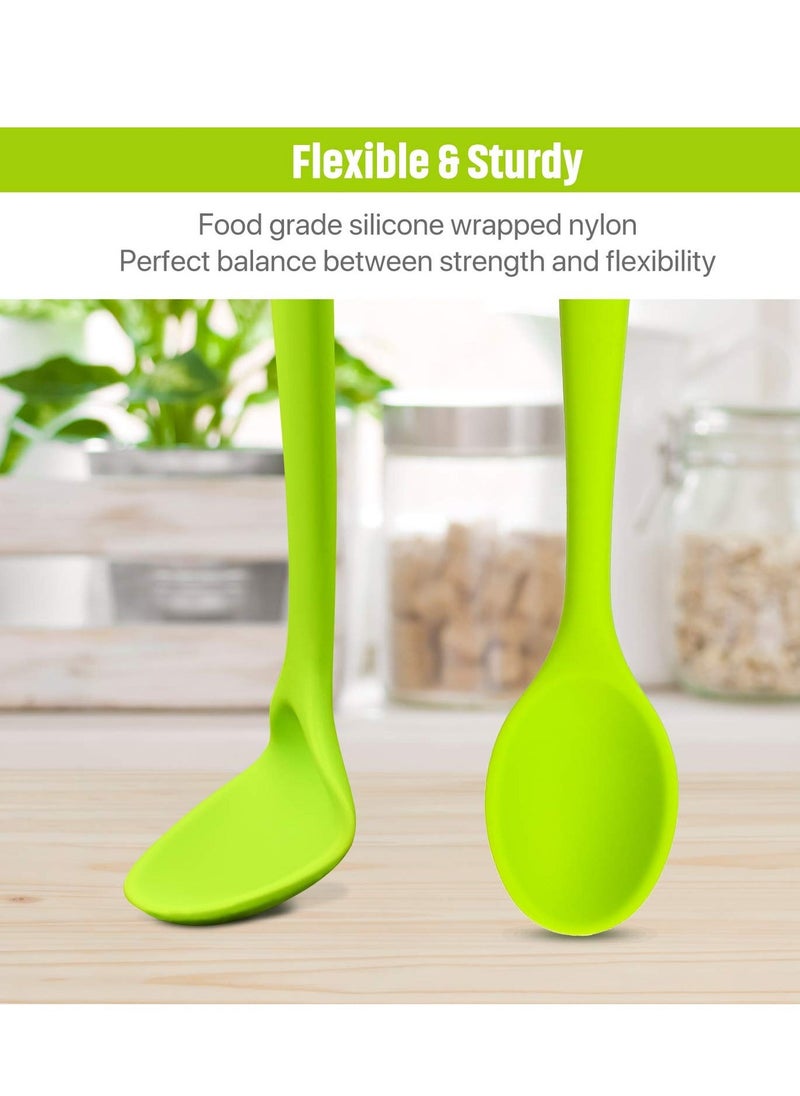 4 Pieces Small Multicolored Silicone Spoons, Silicone Nonstick Kitchen Spoon Silicone Serving Spoon Stirring Spoon For Kitchen Cooking Baking Stirring Mixing Tools