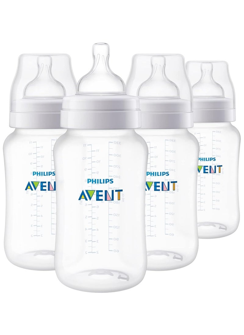 PHILIPS AVENT Philips Anti-Colic Baby Bottles, 330ml, 4pk, Clear