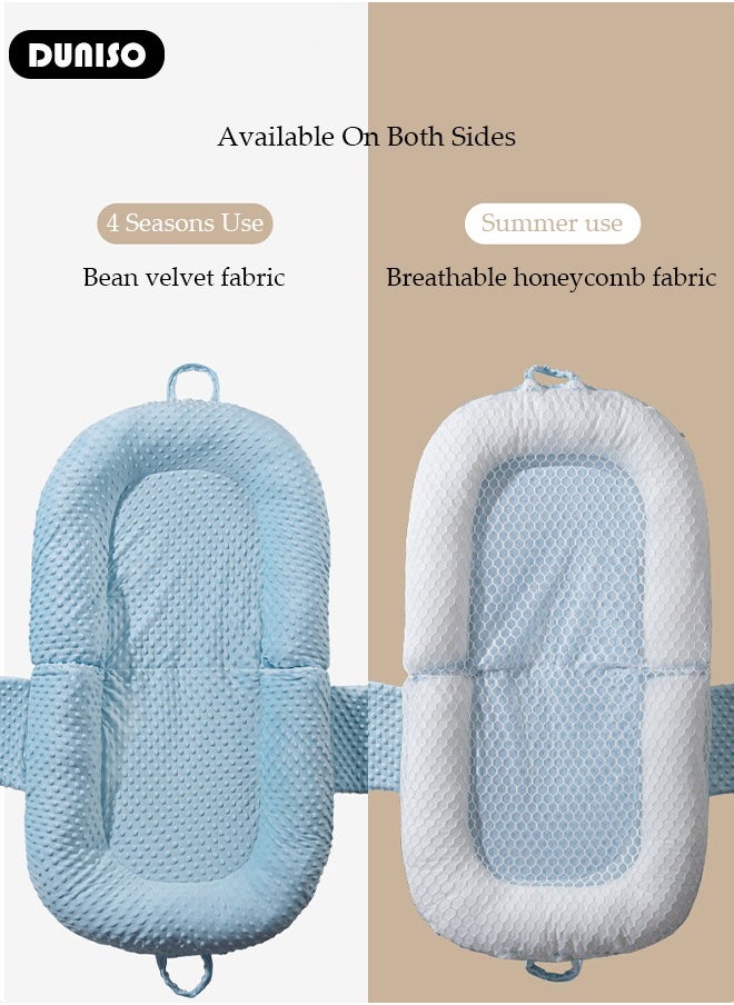 Baby Crib Wedge Pillows with Safety Fence, Baby Lounger, Foldable Baby Nest Anti-Spit Breastfeeding Nursing Pillow - Anti-Reflux, Choking, and Milk Overflow for Newborns Toddlers
