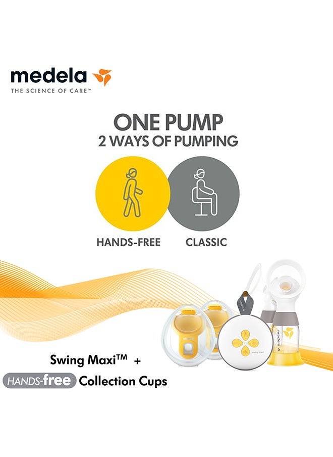 Combo New Swing Maxi Double Electric Breast Pump + Hands-free Breast Milk Collection Cups