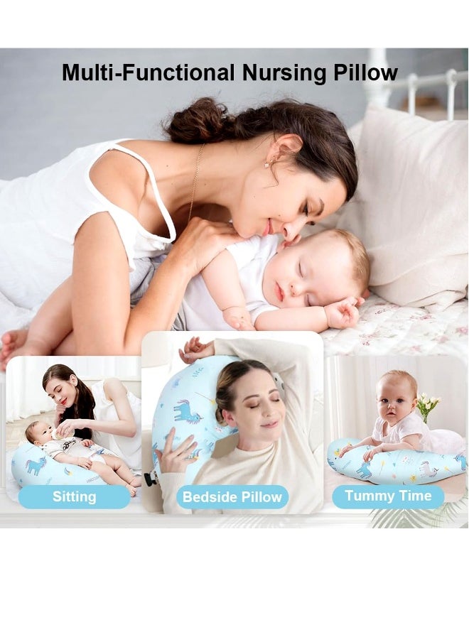 Large Breastfeeding Pillow for Babies: Multipurpose Baby Nursing Pillow, Bed U-Shape Pillow, and Baby Lounger for Newborns (1-12 Months)