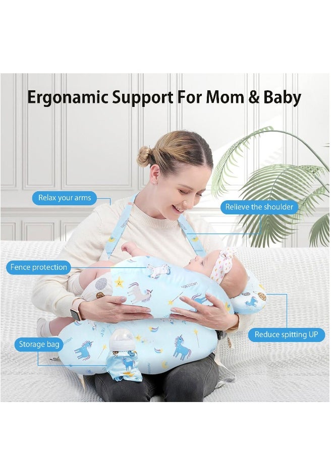 Large Breastfeeding Pillow for Babies: Multipurpose Baby Nursing Pillow, Bed U-Shape Pillow, and Baby Lounger for Newborns (1-12 Months)