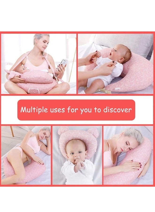 Beauenty Multipurpose Feeding Pillow Large Breastfeeding Pillows for Babies, Feeding Pillow Baby Nursing Pillows  Bed U-shape Pillow and Baby Lounger for Newborn