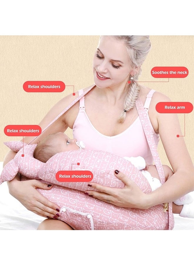 Beauenty Multipurpose Feeding Pillow Large Breastfeeding Pillows for Babies, Feeding Pillow Baby Nursing Pillows  Bed U-shape Pillow and Baby Lounger for Newborn