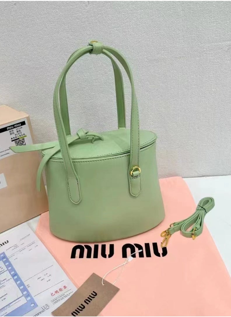 MIU Women's Cow Leather Tote Shoulder Bag