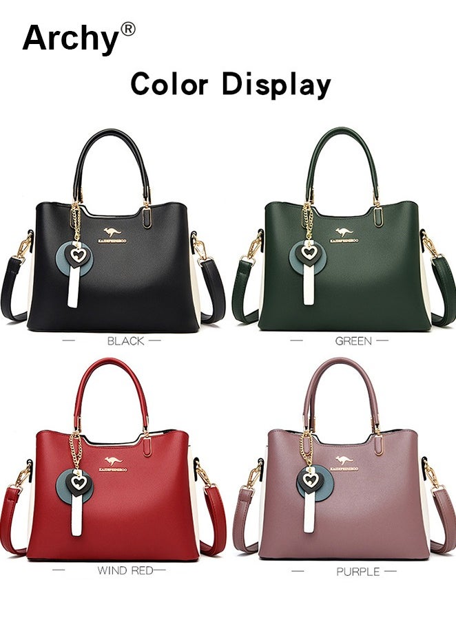 Leather Women Shoulder Bag Elegant Handbag Waterproof Large Capacity Bag for Women