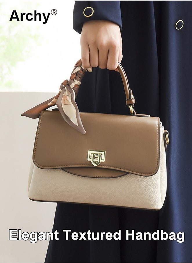 Premium Textured Satchel Handbag for Women Exquisite Elegant Ladies Shoulder Crossbody Bags