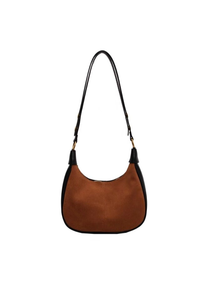 Suede Leather Shoulder Bag - Classic & Contemporary Handbag for the Modern Woman