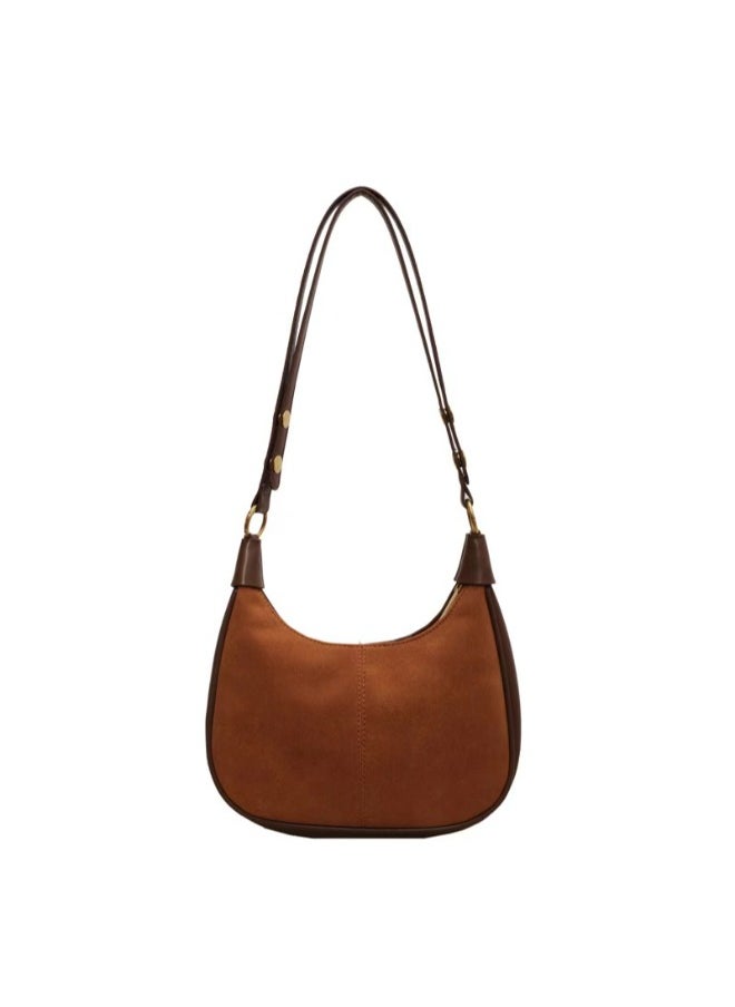 Suede Leather Shoulder Bag - Classic & Contemporary Handbag for the Modern Woman