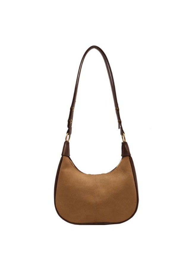 Suede Leather Shoulder Bag - Classic & Contemporary Handbag for the Modern Woman