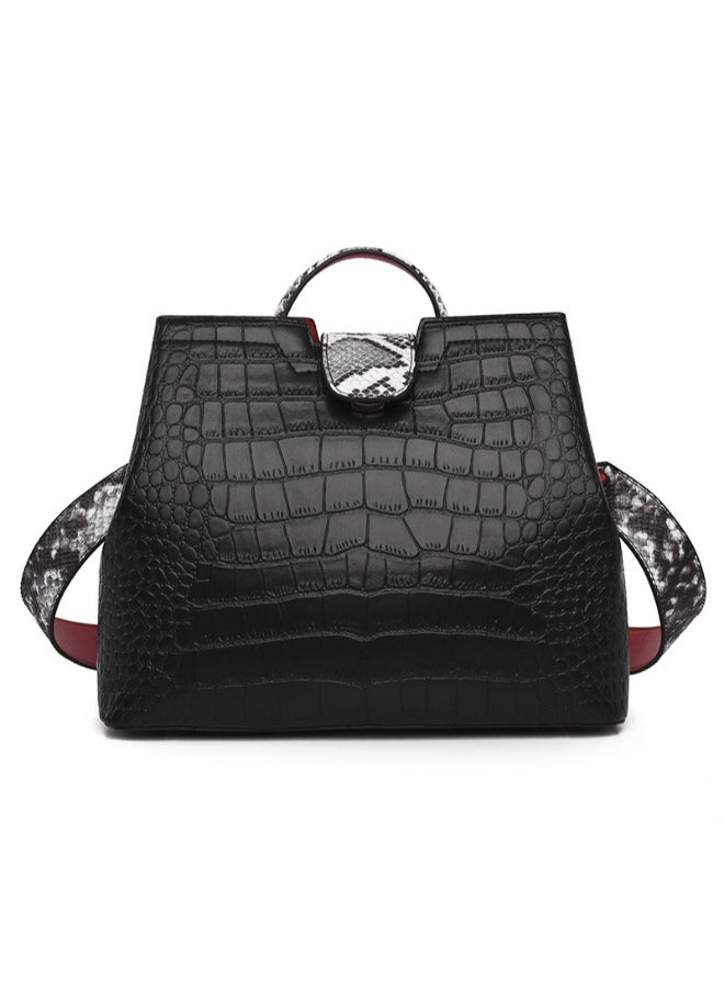 Exquisite Alligator Textured Shoulder Bag - Large Capacity Handbag for Modern Women