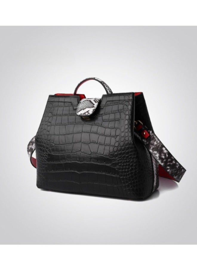 Exquisite Alligator Textured Shoulder Bag - Large Capacity Handbag for Modern Women