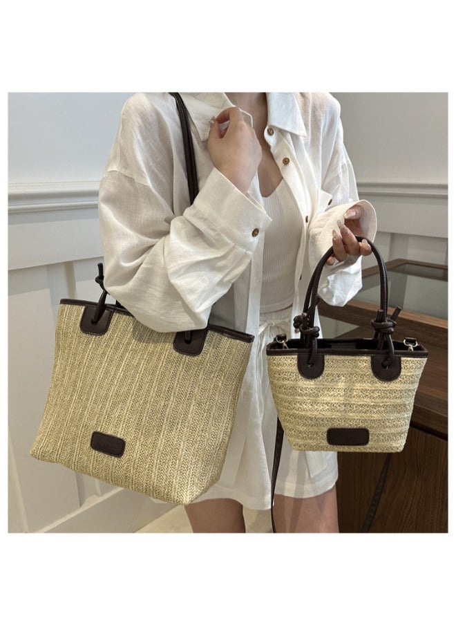 Stunning 2-Piece Woven Straw Tote Bag Set for Women - Fashion-Forward Artisanal Design, Perfect for On-the-Go Style