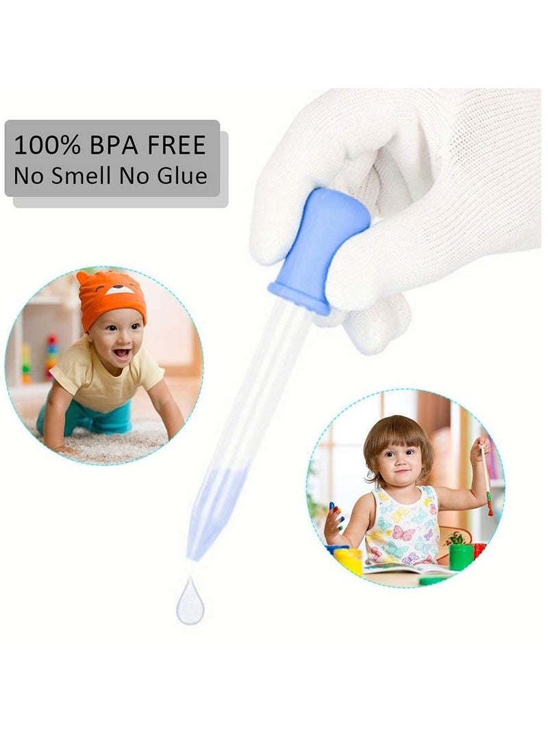 SYOSI Liquid Pipettes Droppers Silicone Clear Medicine Eye Dropper for Kids with Bulb Tip Clean Brush for Candy Mold Gummy Bear Gelatin Maker Oil Science Crafts Projects School Home Supplies 10 Pack