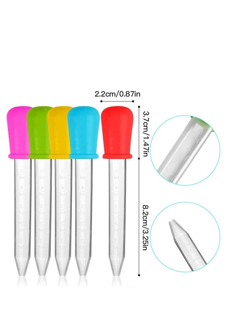 SYOSI Liquid Pipettes Droppers Silicone Clear Medicine Eye Dropper for Kids with Bulb Tip Clean Brush for Candy Mold Gummy Bear Gelatin Maker Oil Science Crafts Projects School Home Supplies 10 Pack