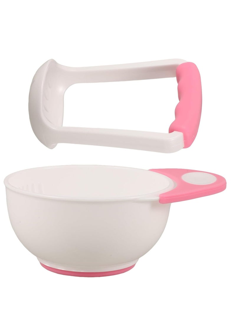 Baby Manual Food Grinder, Fruit Puree Grinding Tool, Grinding Bowl Pink Color