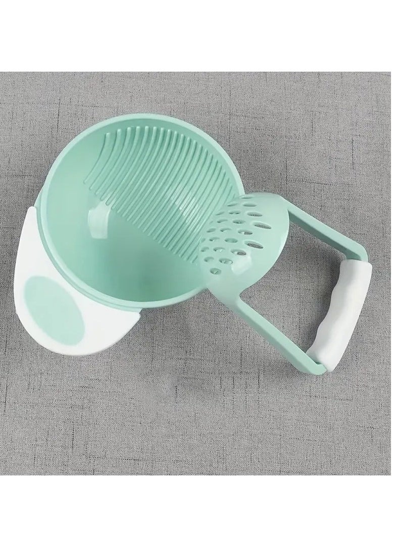 Baby Manual Food Grinder, Fruit Puree Grinding Tool, Grinding Bowl Green Color