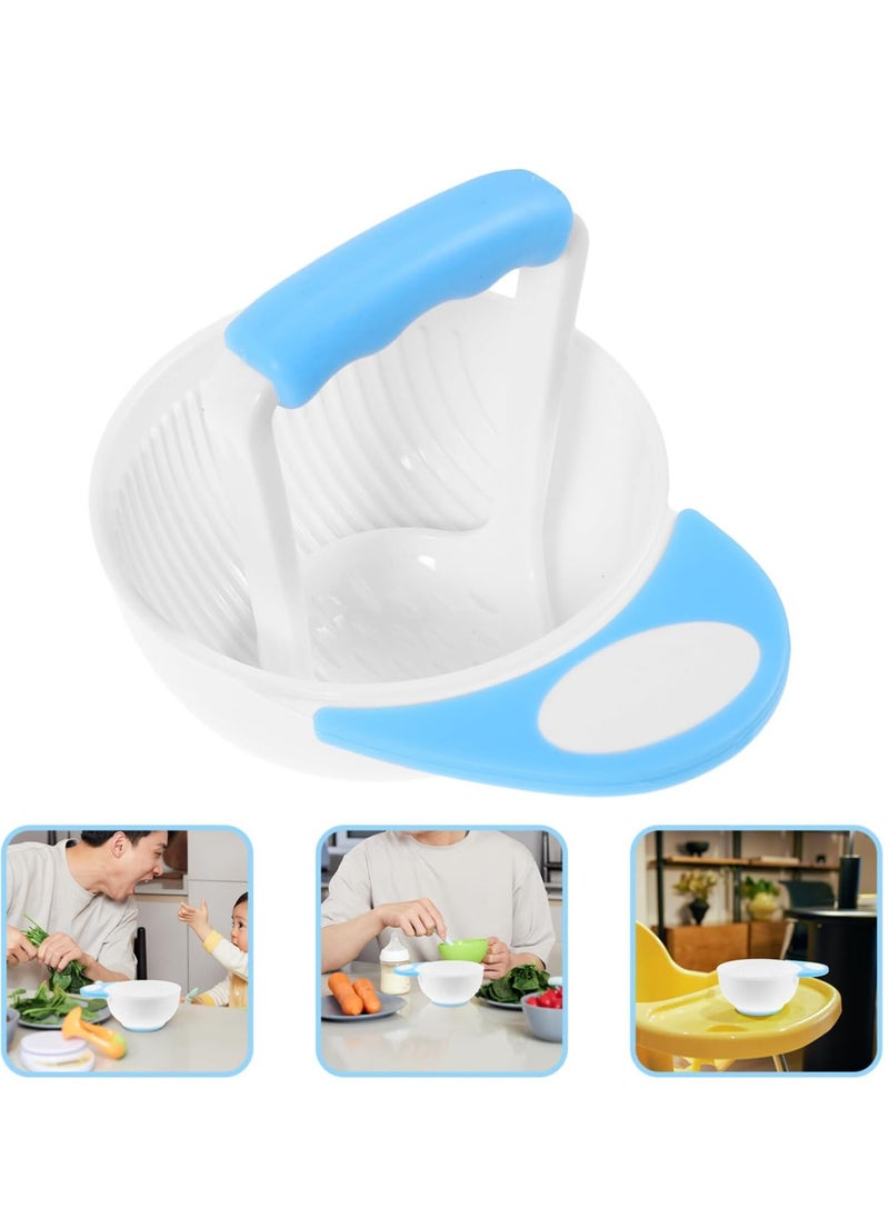 Baby Manual Food Grinder, Fruit Puree Grinding Tool, Grinding Bowl Blue Color