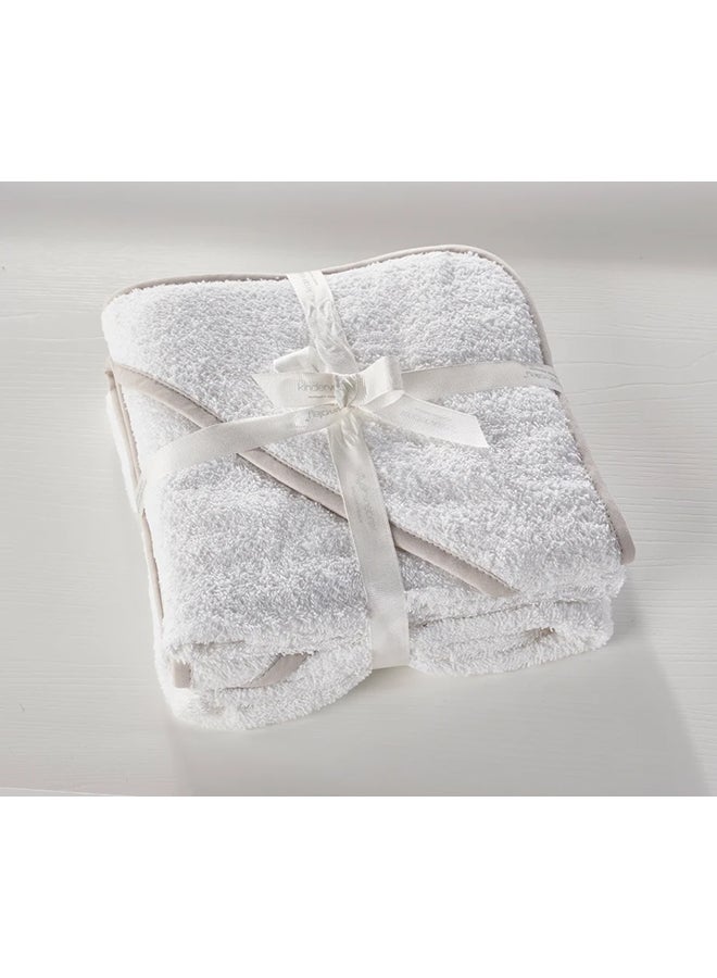 Plain Hooded Towel, Pack Of 2 - White