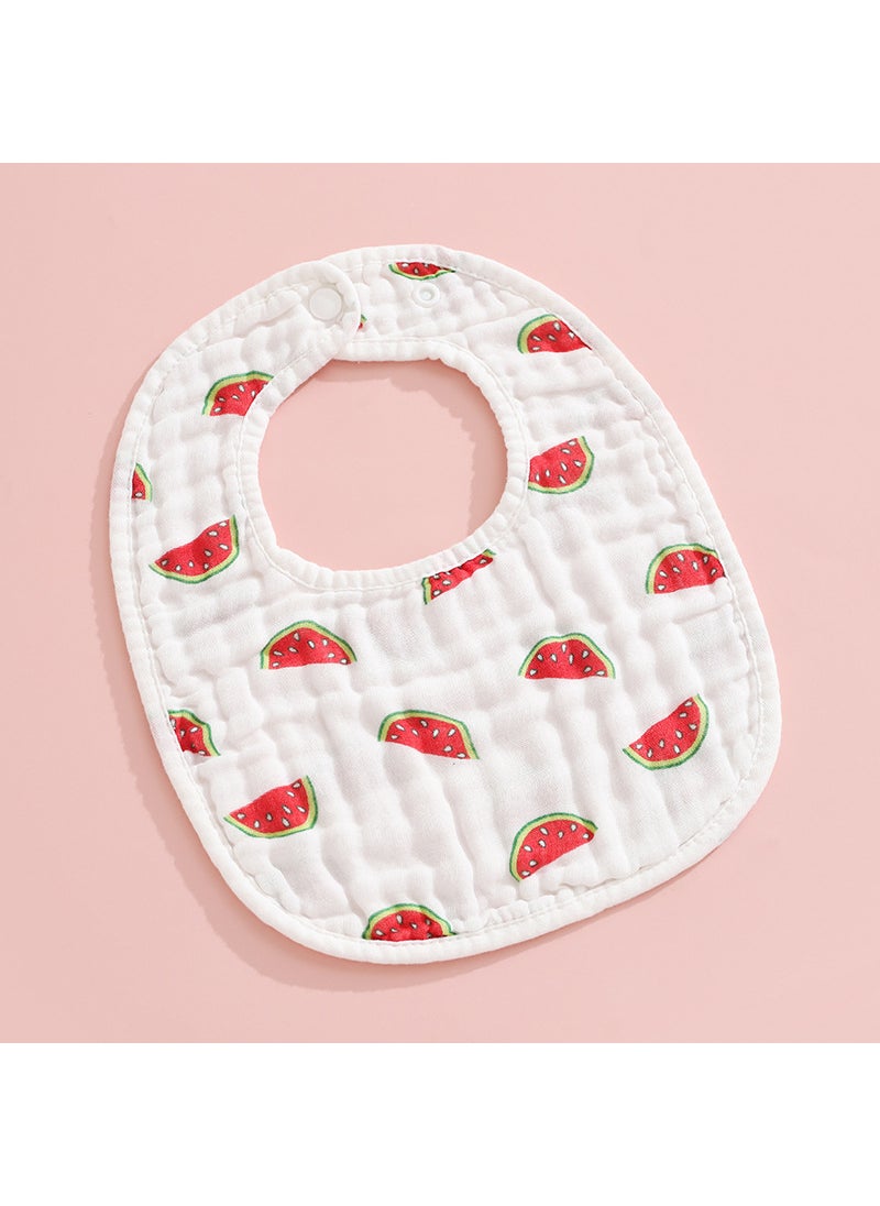 Cotton Printed Baby Bibs Absorbent Thick Towel Watermelon