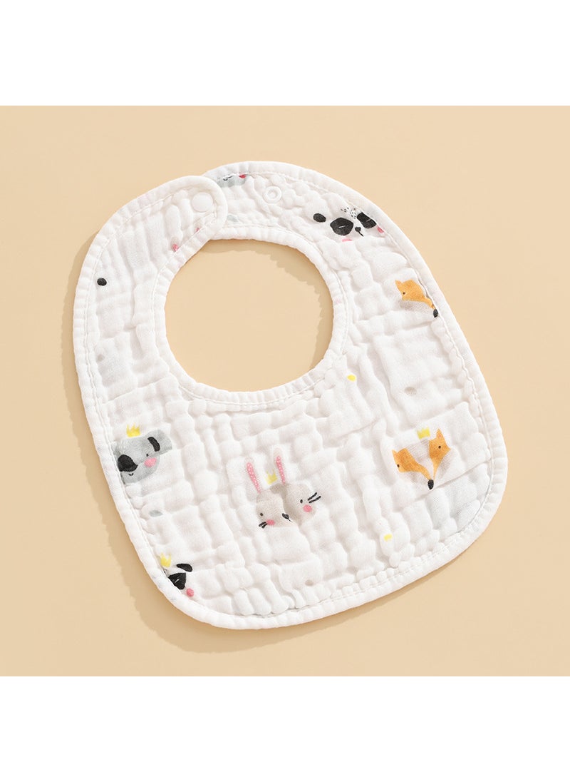 Cotton Printed Baby Bibs Absorbent Thick Towel Animal Paradise