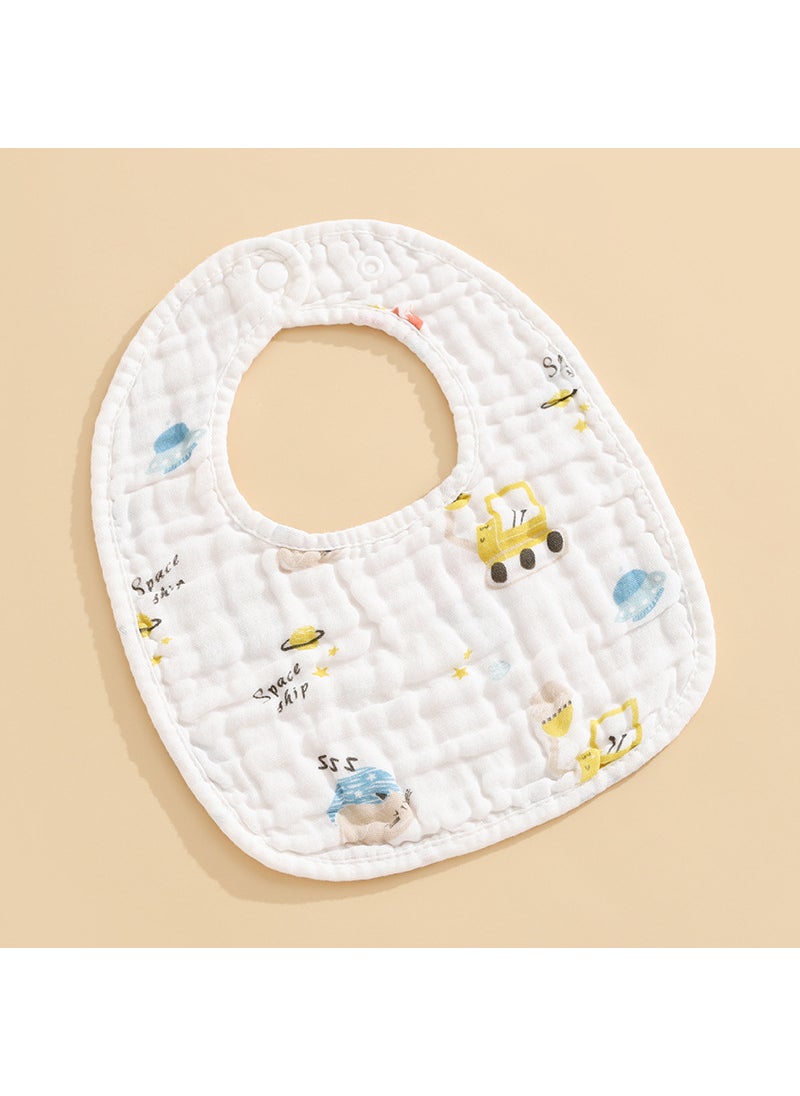 Cotton Printed Baby Bibs Absorbent Thick Towel Planet Party